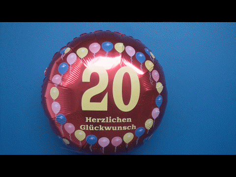 Geburtstagsluftballon mit Helium zum 20. Geburtstag