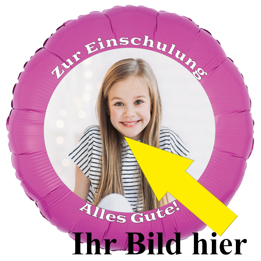 Fotoballon zur Einschulung. Super Geschenkidee für das Schulkind.