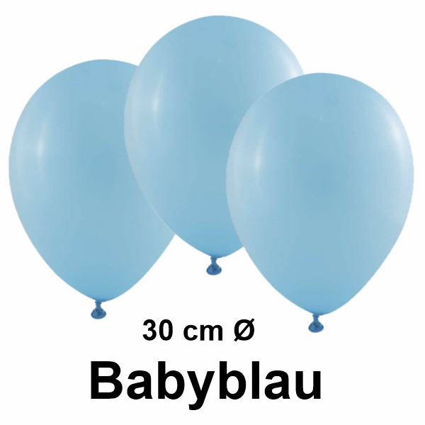 Luftballons aus Natur-Latex, 30 cm, Babyblau, gute Qualität