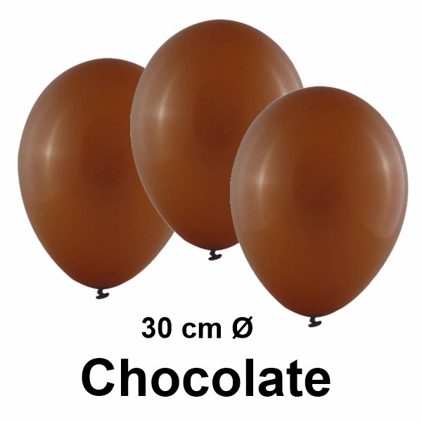 Luftballons aus Natur-Latex, 30 cm, Chocolate, gute Qualität
