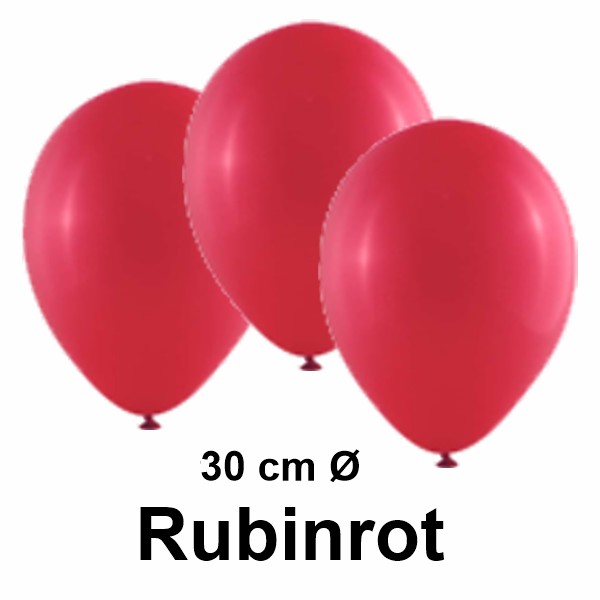 Luftballons aus Natur-Latex, 30 cm, Rubinrot, gute Qualität