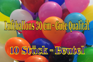 Luftballons 30 cm, Gute Qualität, 10 Stück Beutel