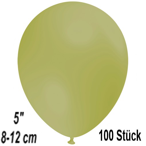 Mini-Luftballons-Olivgrün-8-12-cm-Ballons-aus-Natur-Latex