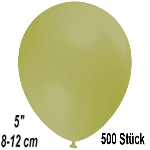 Mini-Luftballons-Olivgrün-8-12-cm-Ballons-aus-Natur-Latex