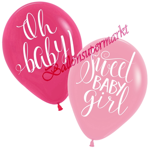 Luftballons-Baby-Girl-Floral-6-Stueck-Latexballons-zu-Geburt-Taufe-Babyparty-Maedchen