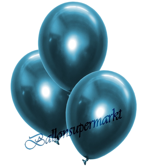Luftballons-Chrome-blau-Ballondekoration-Chromglanz