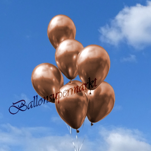 Luftballons-Chrome-kupfer-Ballondekoration-Chromglanz-Arrangement-Dekobeispiel-Himmel