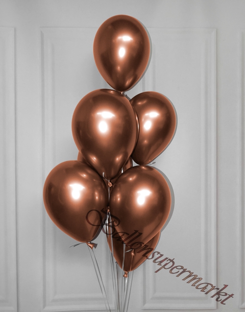 Luftballons-Chrome-kupfer-Ballondekoration-Chromglanz-Arrangement