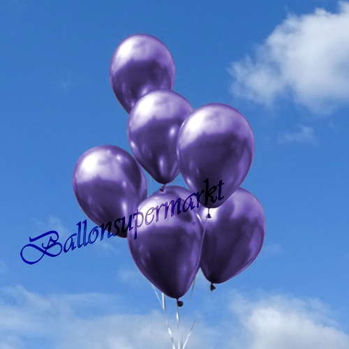 Luftballons-Chrome-lila-Ballondekoration-Chromglanz-Arrangement-Dekobeispiel-Himmel