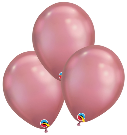 Luftballons-Chrome-mauve-malve-Premium-Qualatex-Ballondekoration-Chromglanz-3er-Arrangement