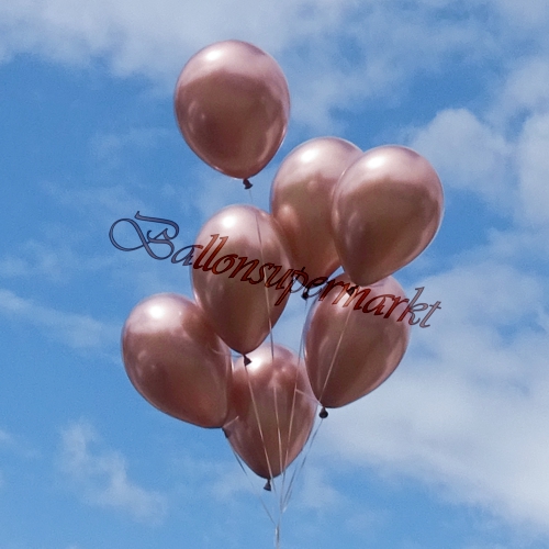 Luftballons-Chrome-rosegold-Ballondekoration-Chromglanz-Arrangement-Dekobeispiel-Himmel