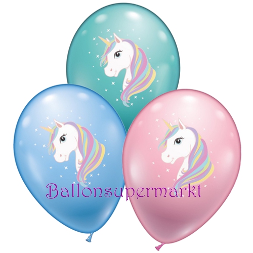 Luftballons-Einhorn-6-Stueck-Latexballons-Unicorn-Partydekoration-zum-Kindergeburtstag