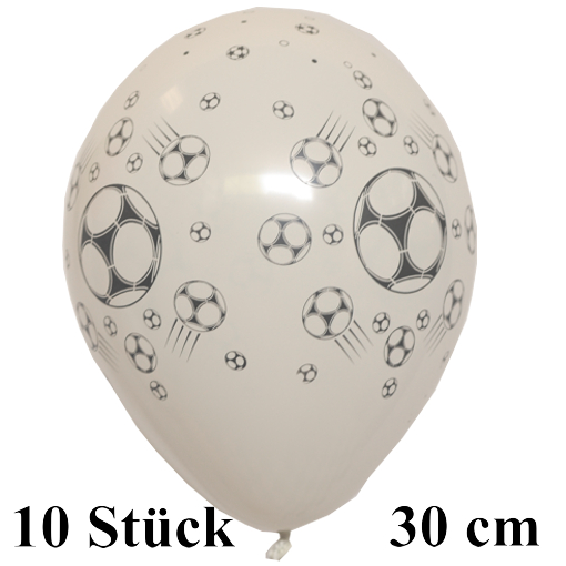 Luftballons-Fussball-weiss-10-Stueck-30-cm