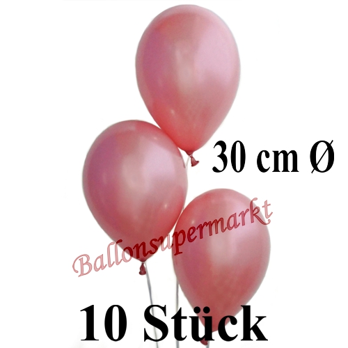 Luftballons-Metallic-Rosegold-30-cm-10-Stueck
