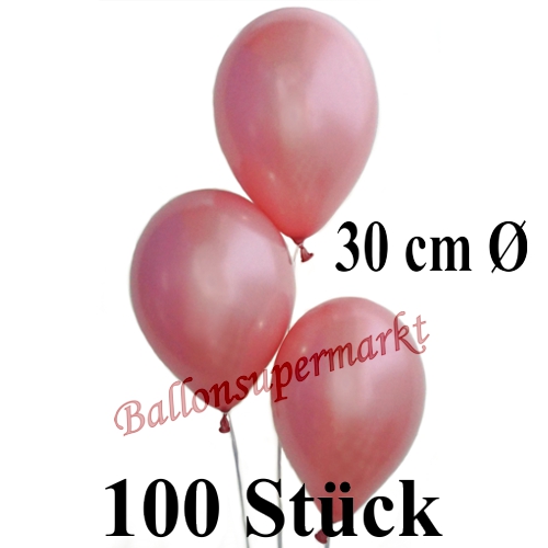 Luftballons-Metallic-Rosegold-30-cm-100-Stueck