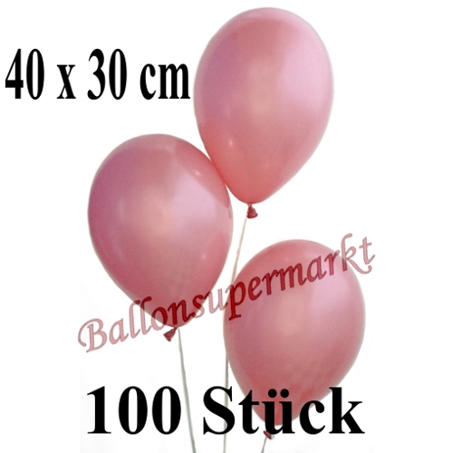 Luftballons-Metallic-Rosegold-40-cm-x-30-cm-100-Stueck