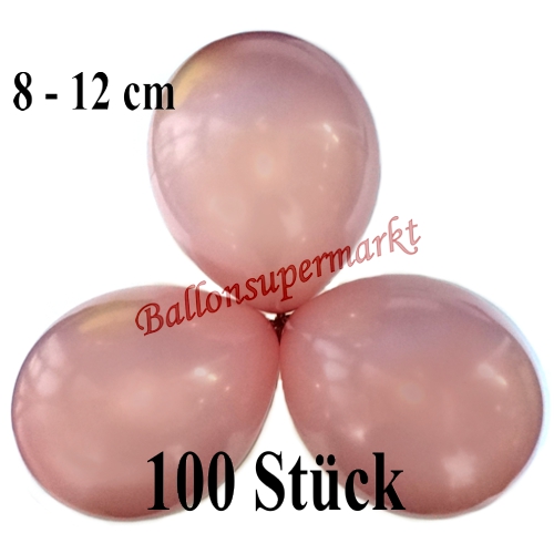 Luftballons-Metallic-Rosegold-8-cm-12-cm-100-Stueck