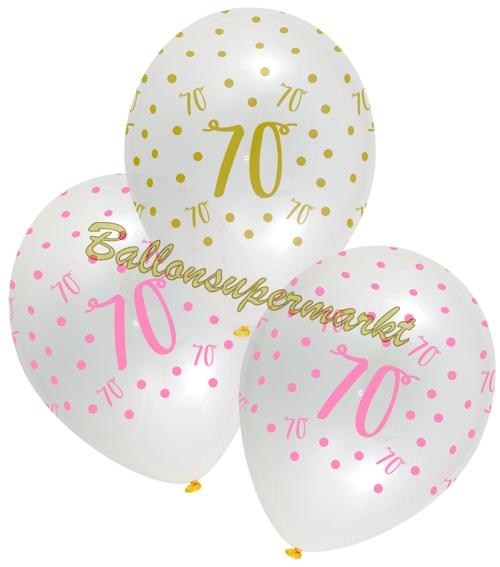 Luftballons-Pink-Chic-70-Latexballons-zum-70.-Geburtstag-Dekoration-Partydeko-6-Stueck-30-cm