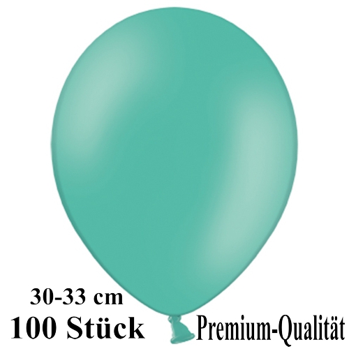 Luftballons-Premium-30-33-cm-aquamarin-Latexballons-100-Stueck