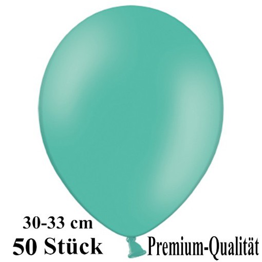 Luftballons-Premium-30-33-cm-aquamarin-Latexballons-50-Stueck