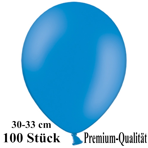 Luftballons-Premium-30-33-cm-blau-Latexballons-100-Stueck