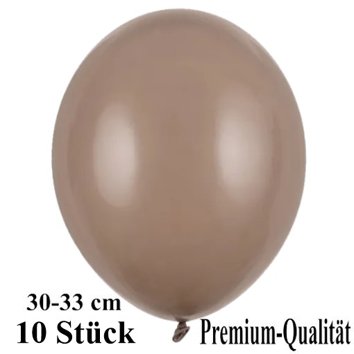 Luftballons-Premium-30-33-cm-capuccino-Latexballons-10-Stueck