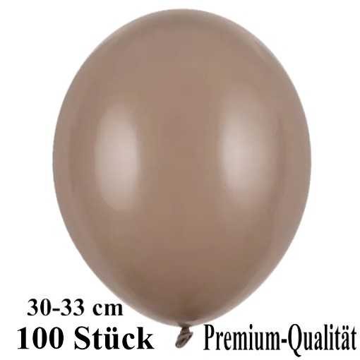 Luftballons-Premium-30-33-cm-capuccino-Latexballons-100-Stueck