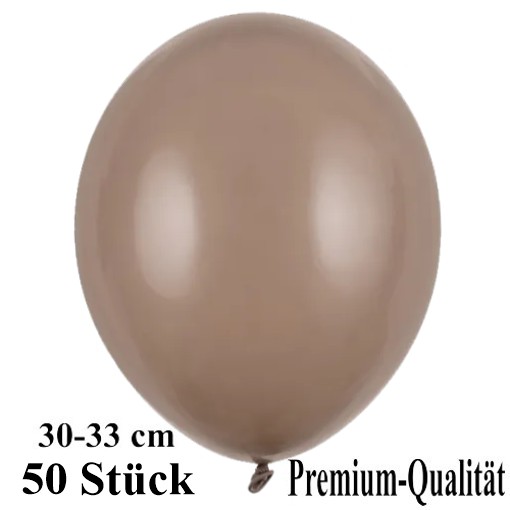 Luftballons-Premium-30-33-cm-capuccino-Latexballons-50-Stueck