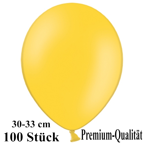 Luftballons-Premium-30-33-cm-gelb-Latexballons-100-Stueck