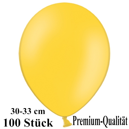 Luftballons-Premium-30-33-cm-gelb-Latexballons-100-Stueck