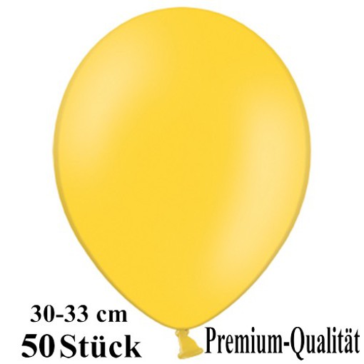 Luftballons-Premium-30-33-cm-gelb-Latexballons-50-Stueck