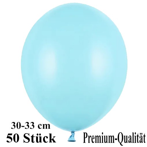 Luftballons-Premium-30-33-cm-hellblau-Latexballons-50-Stueck