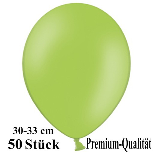 Luftballons-Premium-30-33-cm-hellgrün-Latexballons-50-Stueck