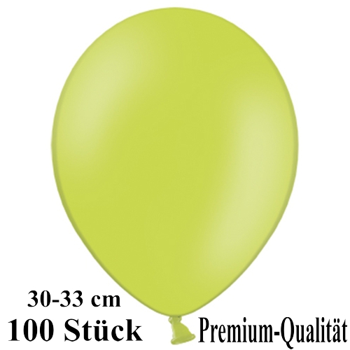 Luftballons-Premium-30-33-cm-limonengruen-Latexballons-100-Stueck