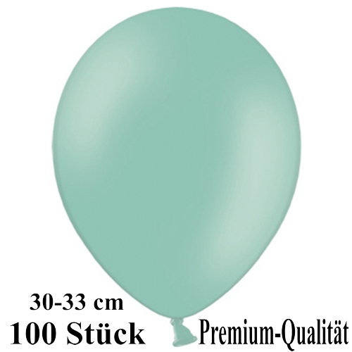 Luftballons-Premium-30-33-cm-mintgruen-Latexballons-100-Stueck