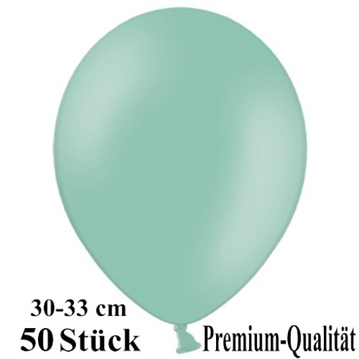 Luftballons-Premium-30-33-cm-mintgrün-Latexballons-50-Stueck