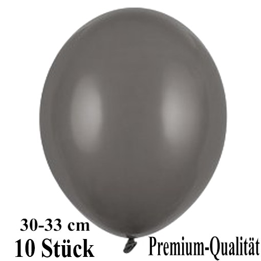 Luftballons-Premium-30-33-cm-pastellgrau-Latexballons-10-Stueck