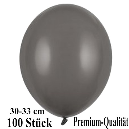 Luftballons-Premium-30-33-cm-pastellgrau-Latexballons-100-Stueck