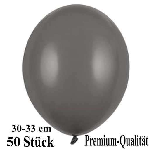 Luftballons-Premium-30-33-cm-grau-Latexballons-50-Stueck