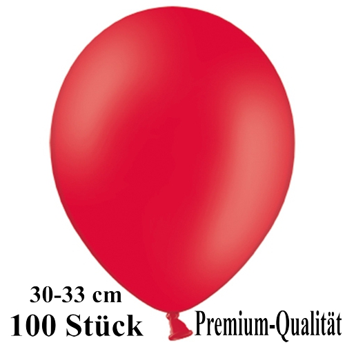Luftballons-Premium-30-33-cm-rot-Latexballons-100-Stueck