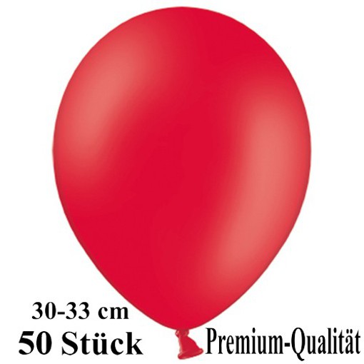 Luftballons-Premium-30-33-cm-rot-Latexballons-50-Stueck