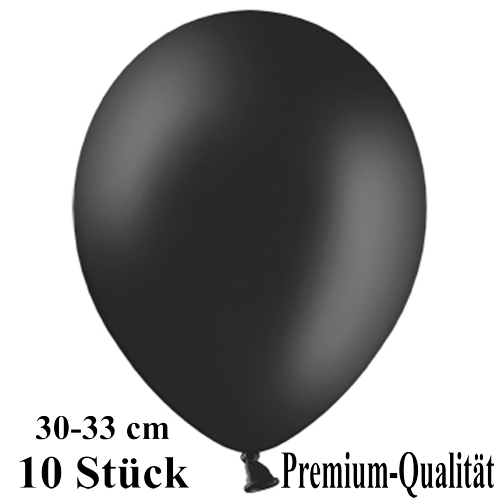 Luftballons-Premium-30-33-cm-schwarz-Latexballons-10-Stueck