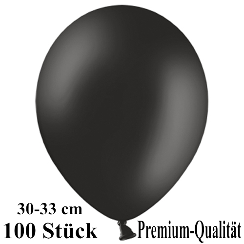 Luftballons-Premium-30-33-cm-schwarz-Latexballons-100-Stueck