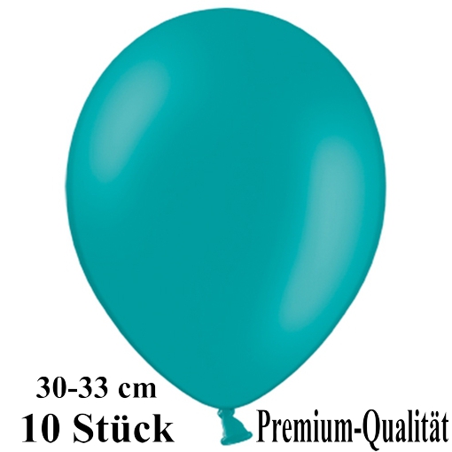 Luftballons-Premium-30-33-cm-tuerkis-Latexballons-10-Stueck