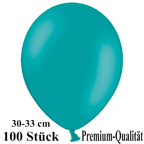 Luftballons-Premium-30-33-cm-tuerkis-Latexballons-100-Stueck