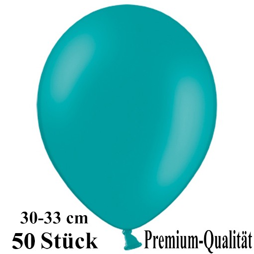 Luftballons-Premium-30-33-cm-türkis-Latexballons-50-Stueck
