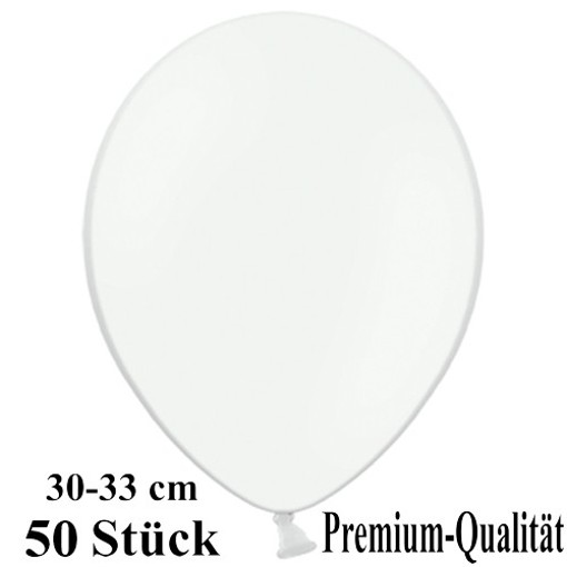 Luftballons-Premium-30-33-cm-weiß-Latexballons-50-Stueck
