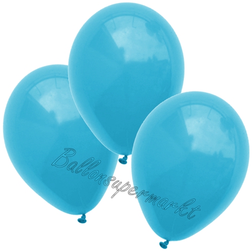 Luftballons-Türkis-25-cm-Ballons-aus-Natur-Latex-zur-Dekoration-3er