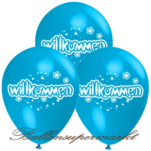 Luftballons-Willkommen-himmelblau-3-Stueck
