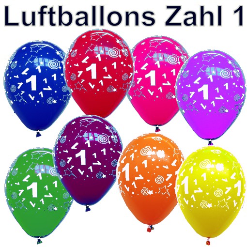 Luftballons-Zahl-1-zum-1.-Geburtstag-5-Stueck-bunte-Latexballons